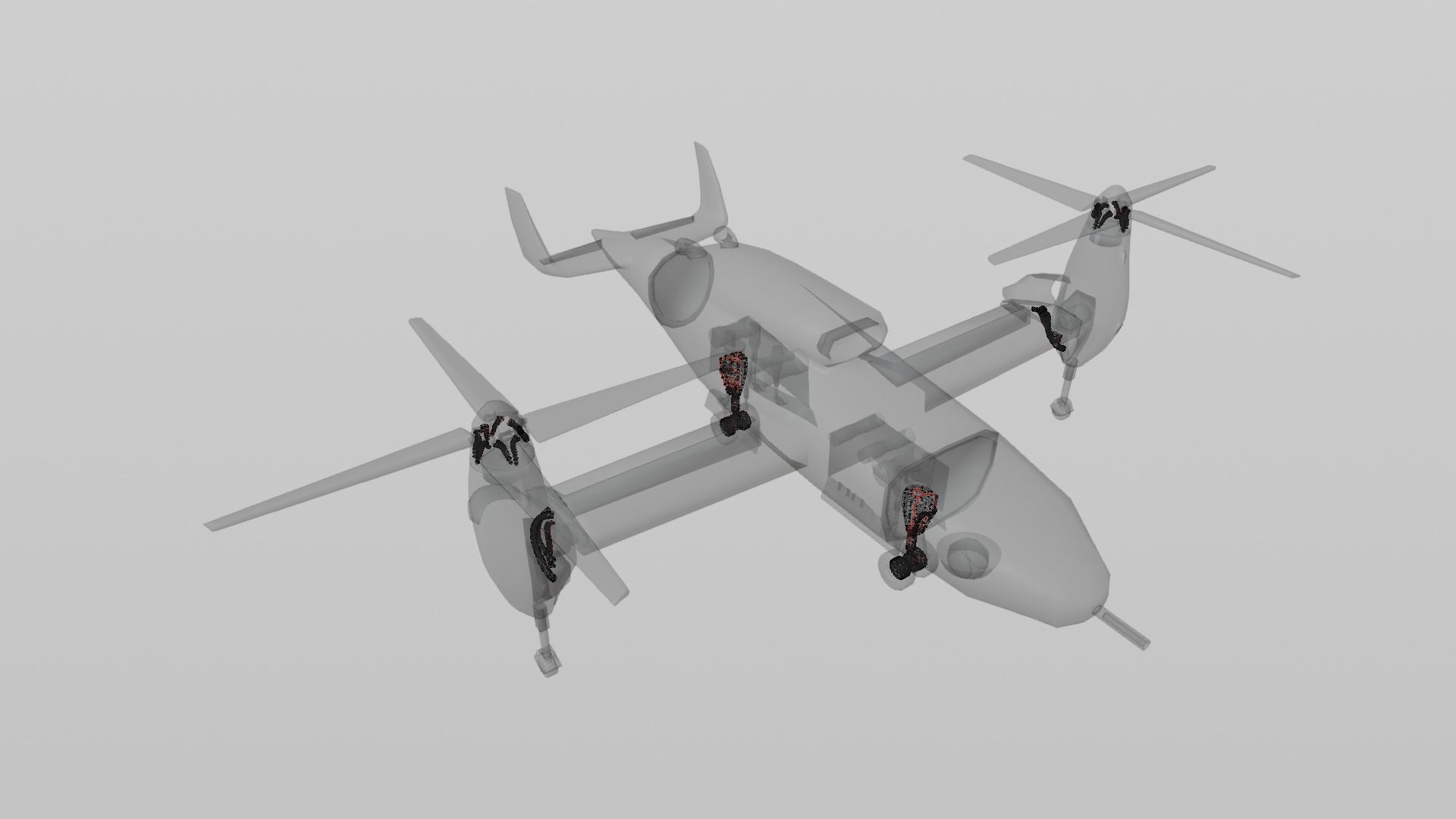 Bell TR 911 X - Eagle Eye - TILT ROTOR UAV - Low-poly 3D model_11