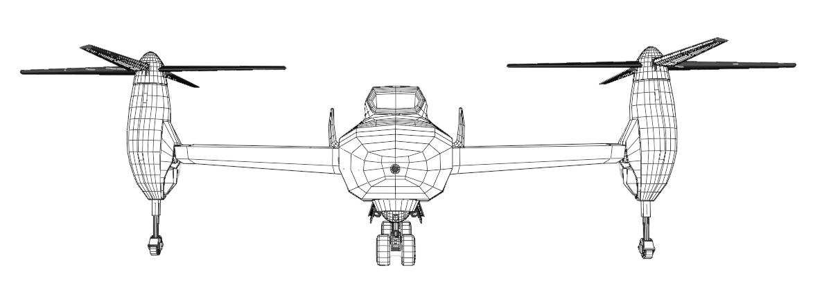 Bell TR 911 X - Eagle Eye - TILT ROTOR UAV - Low-poly 3D model_29