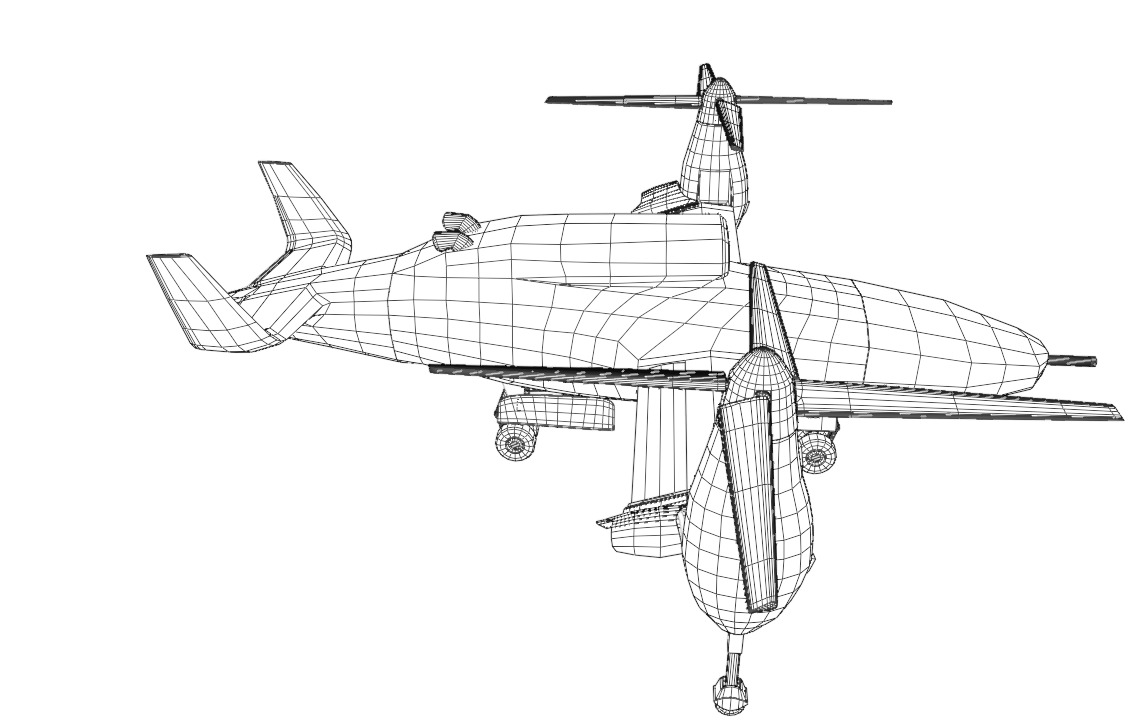 Bell TR 911 X - Eagle Eye - TILT ROTOR UAV - Low-poly 3D model_32