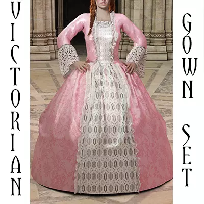Victorian Gown Set 3D model