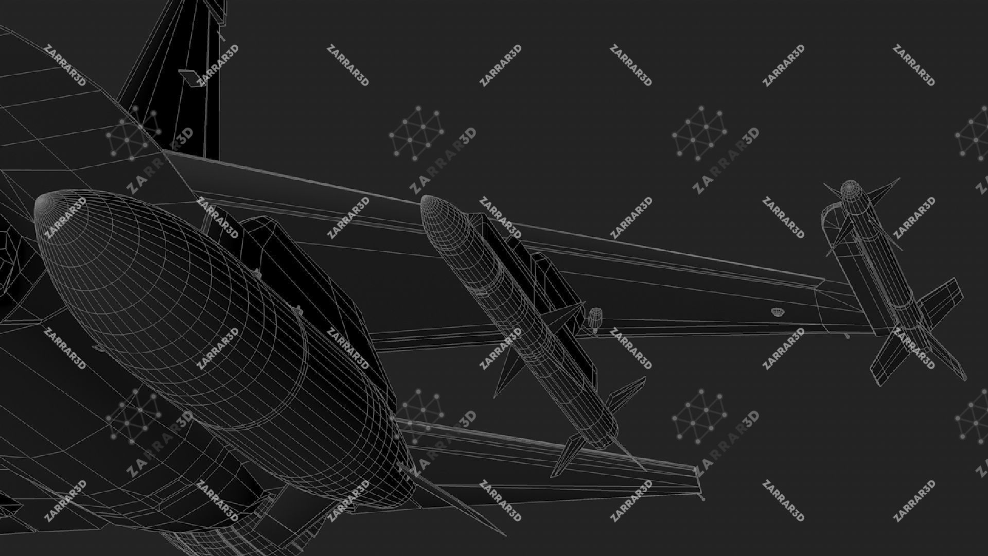 JF-17 Thunder Pakistan 2x Color Schemes Rigged Low-poly 3D model_34
