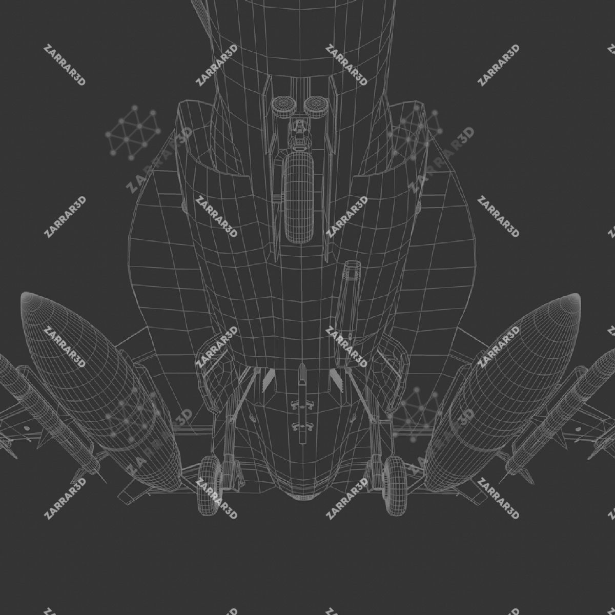 JF-17 Thunder Pakistan 2x Color Schemes Rigged Low-poly 3D model_31