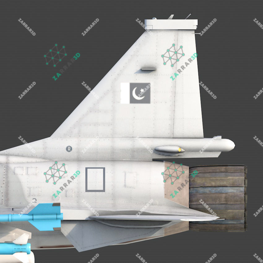JF-17 Thunder Pakistan 2x Color Schemes Rigged Low-poly 3D model_6