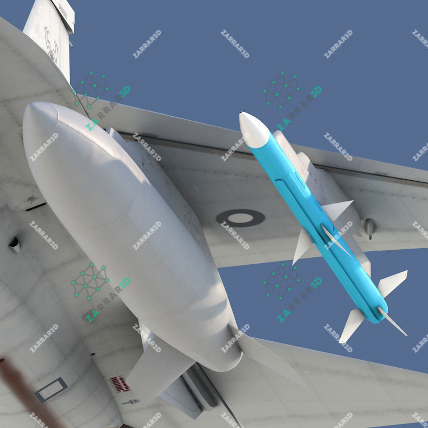 JF-17 Thunder Pakistan 2x Color Schemes Rigged Low-poly 3D model_13