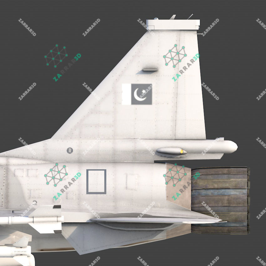 JF-17 Thunder Pakistan 2x Color Schemes Rigged Low-poly 3D model_4