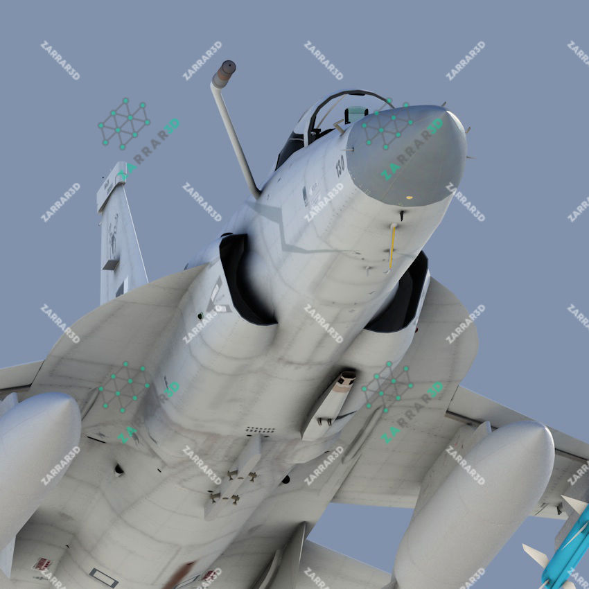 JF-17 Thunder Pakistan 2x Color Schemes Rigged Low-poly 3D model_18