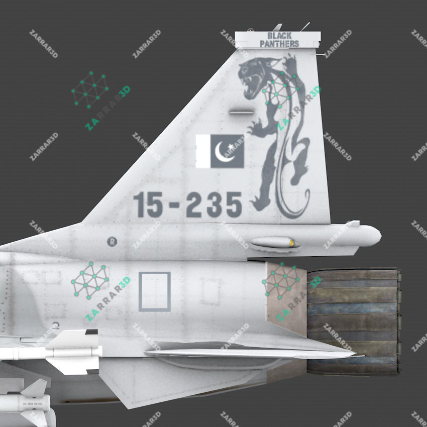 JF-17 Thunder Pakistan 2x Color Schemes Rigged Low-poly 3D model_3
