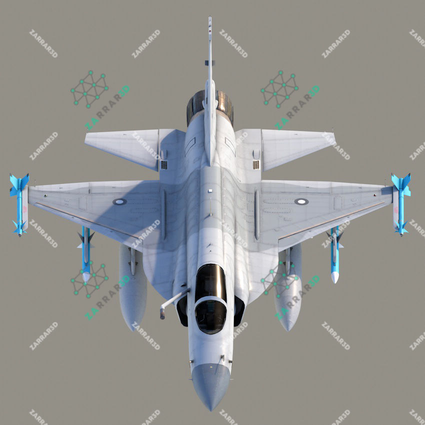 JF-17 Thunder Pakistan 2x Color Schemes Rigged Low-poly 3D model_12