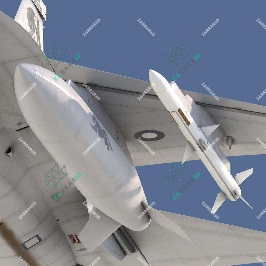 JF-17 Thunder Pakistan 2x Color Schemes Rigged Low-poly 3D model_14