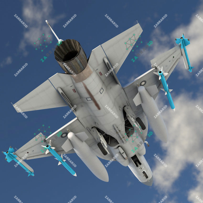 JF-17 Thunder Pakistan 2x Color Schemes Rigged Low-poly 3D model_10