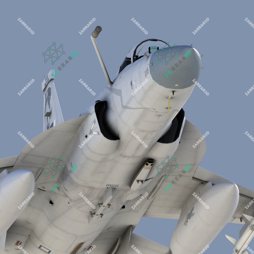 JF-17 Thunder Pakistan 2x Color Schemes Rigged Low-poly 3D model_17
