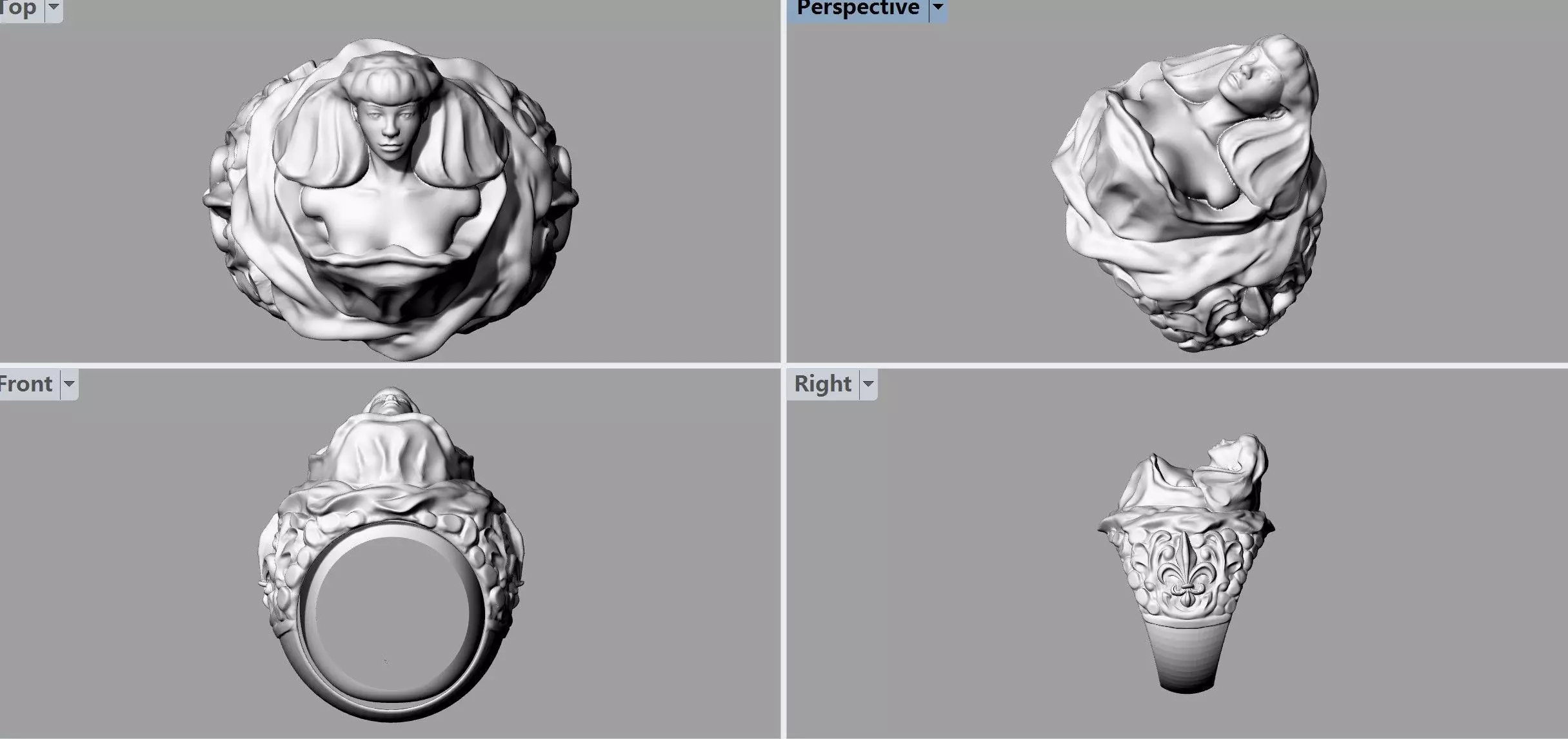 Rapunzel egyptian ring 3D print model