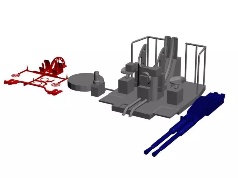 Printable Bofors 40mm twin anti-aircraft gun 1 in 33 scale  3D print model_0