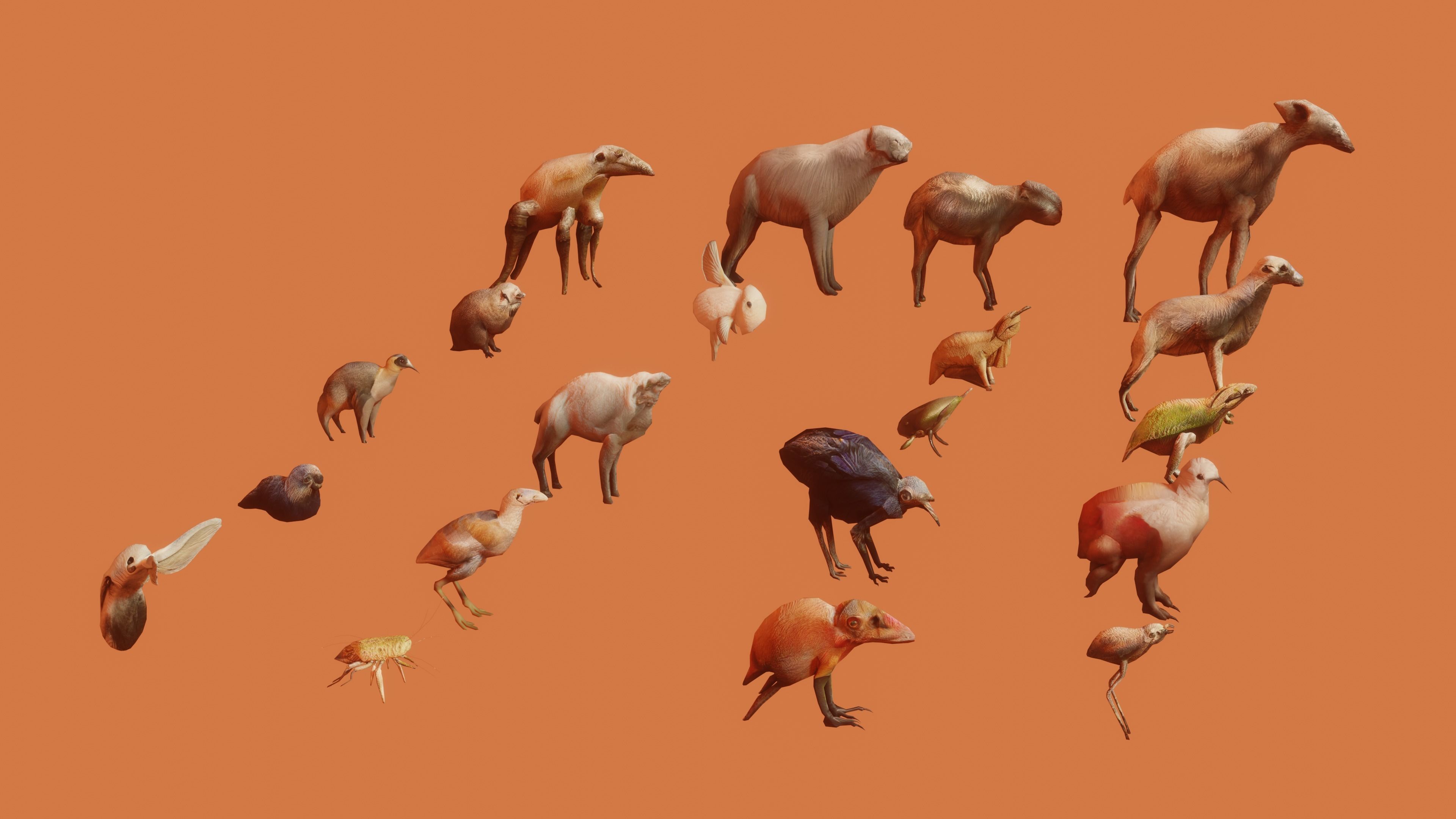 100 animated monster Low-poly 3D model_5