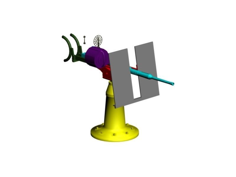 Printable Oerlikon 20mm anti-aircraft gun 1 in 33 scale 3D print model_3
