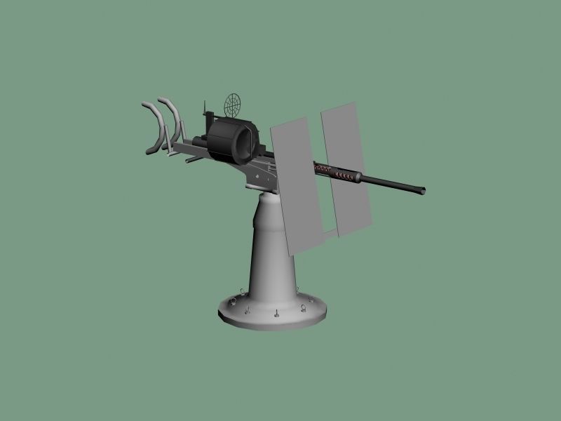 Printable Oerlikon 20mm anti-aircraft gun 1 in 33 scale 3D print model_4