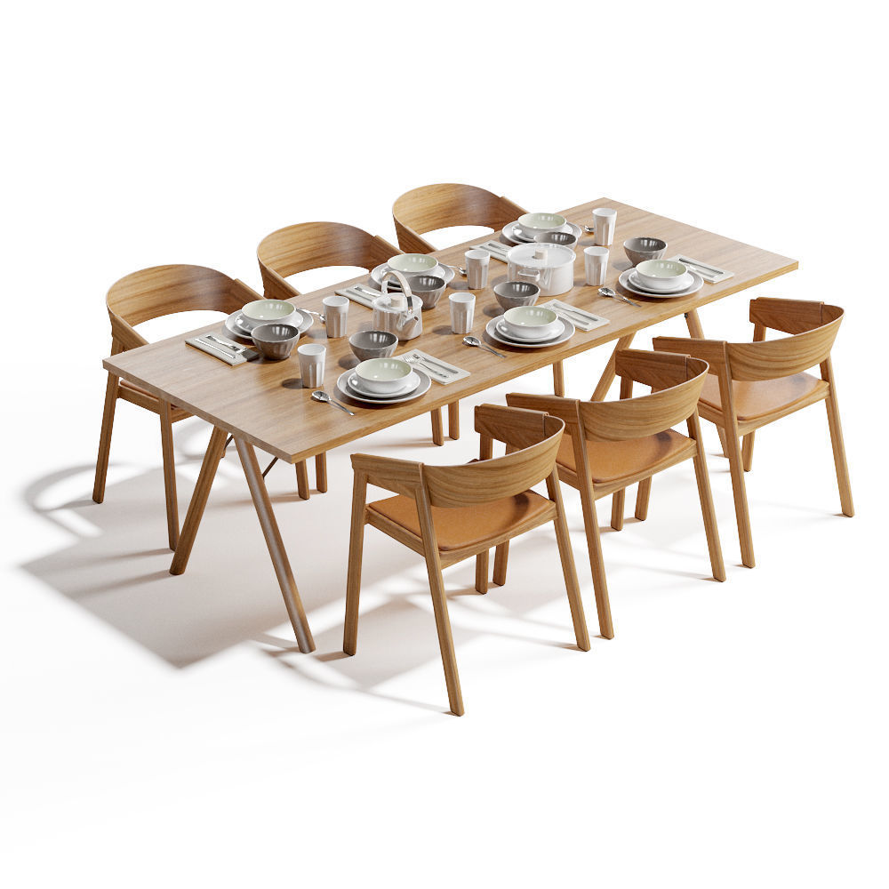 Cover chair Split table Muuto Design 3D model_1