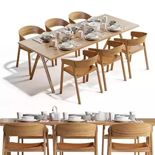 Cover chair Split table  Muuto Design 3D model