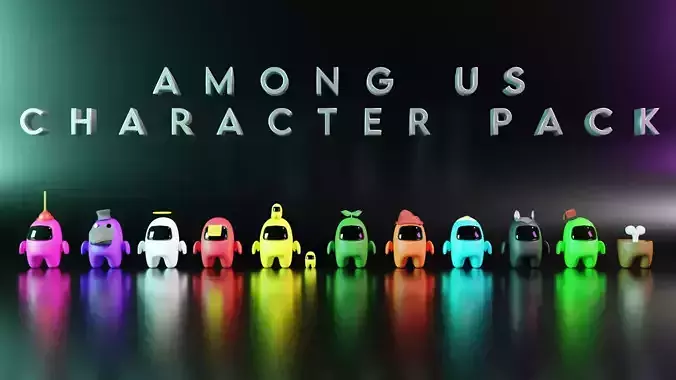 Among Us Character pack 3D model