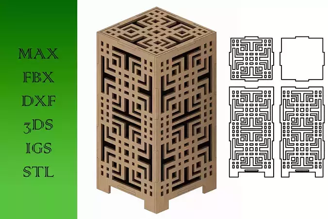 Wooden Lamp Laser Cut desk lamp lampshade