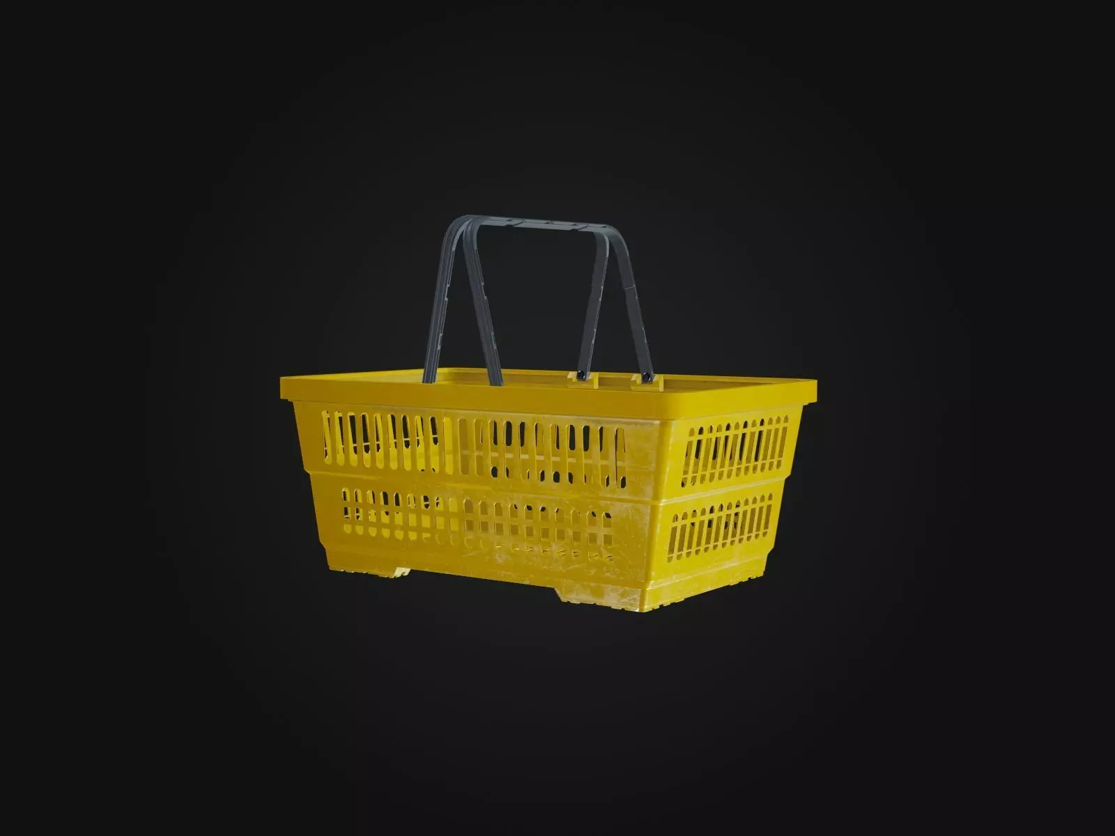 Plastic Shopping Basket  Low-poly 3D model_0