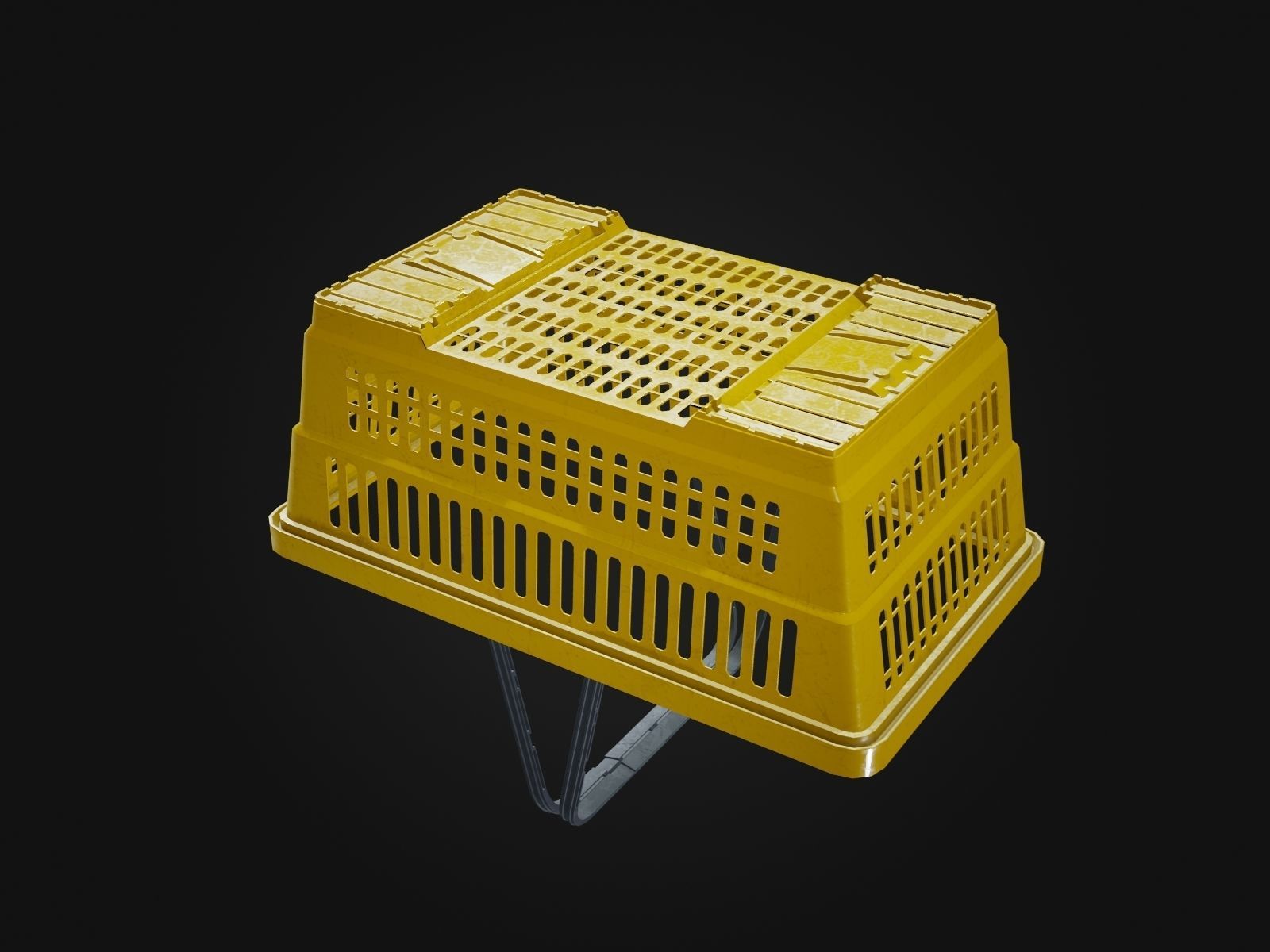 Plastic Shopping Basket  Low-poly 3D model_2
