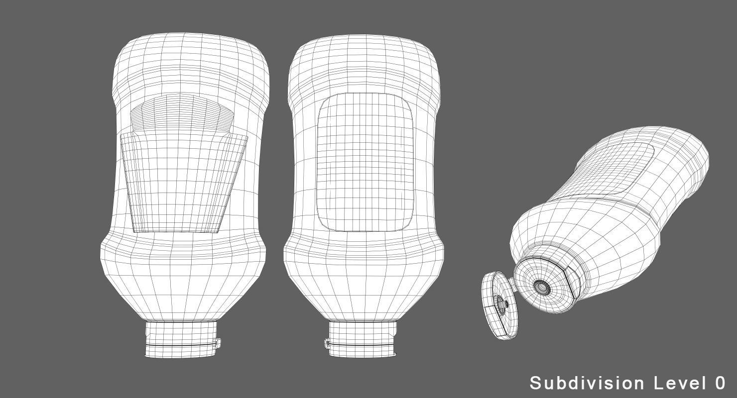 Shopping Basket with Products Low-poly 3D model_5
