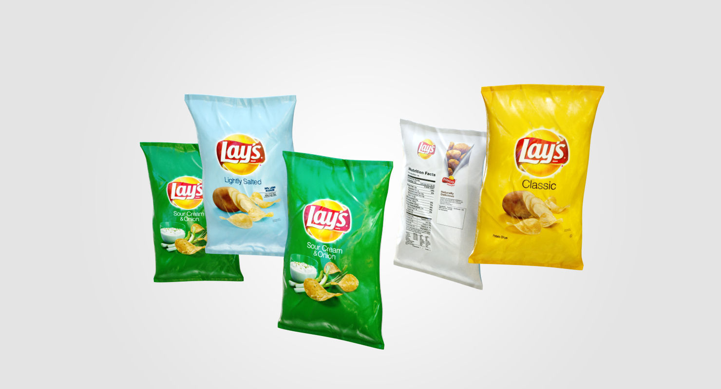 Shopping Basket with Products Low-poly 3D model_3