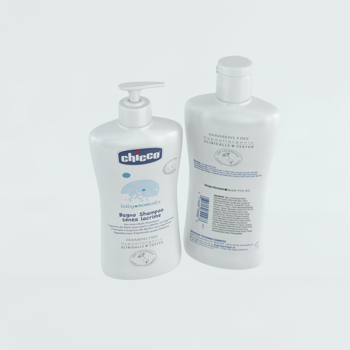 Shopping Basket with Products Low-poly 3D model_4