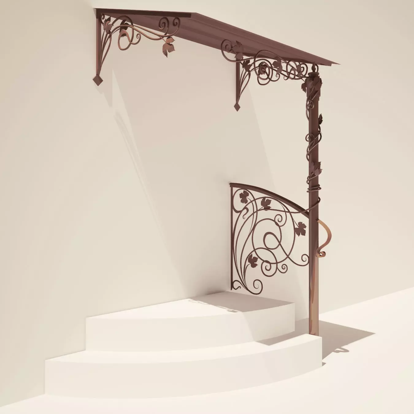 Kovka wrought iron stairs and railings 3D model_0