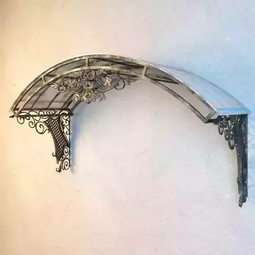 Kovka ornate metal arch hanging on wall
