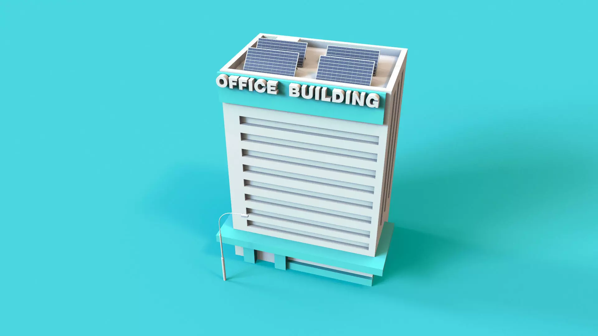 Office Building Low-poly 3D model_0