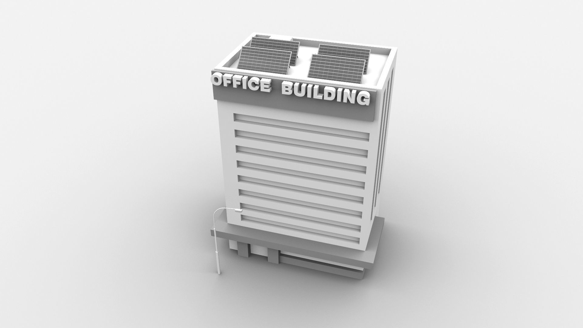 Office Building Low-poly 3D model_2