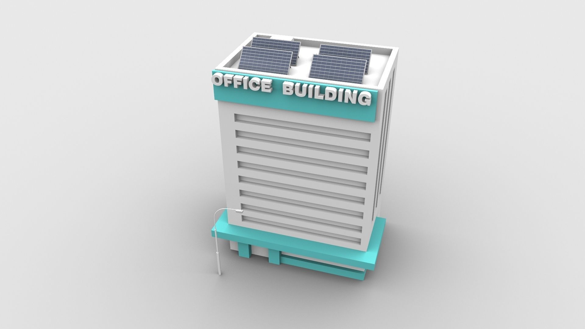 Office Building Low-poly 3D model_1