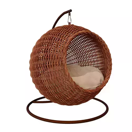 Hanging wickery cat house