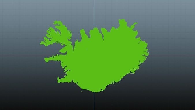 Iceland map symbol 3D model