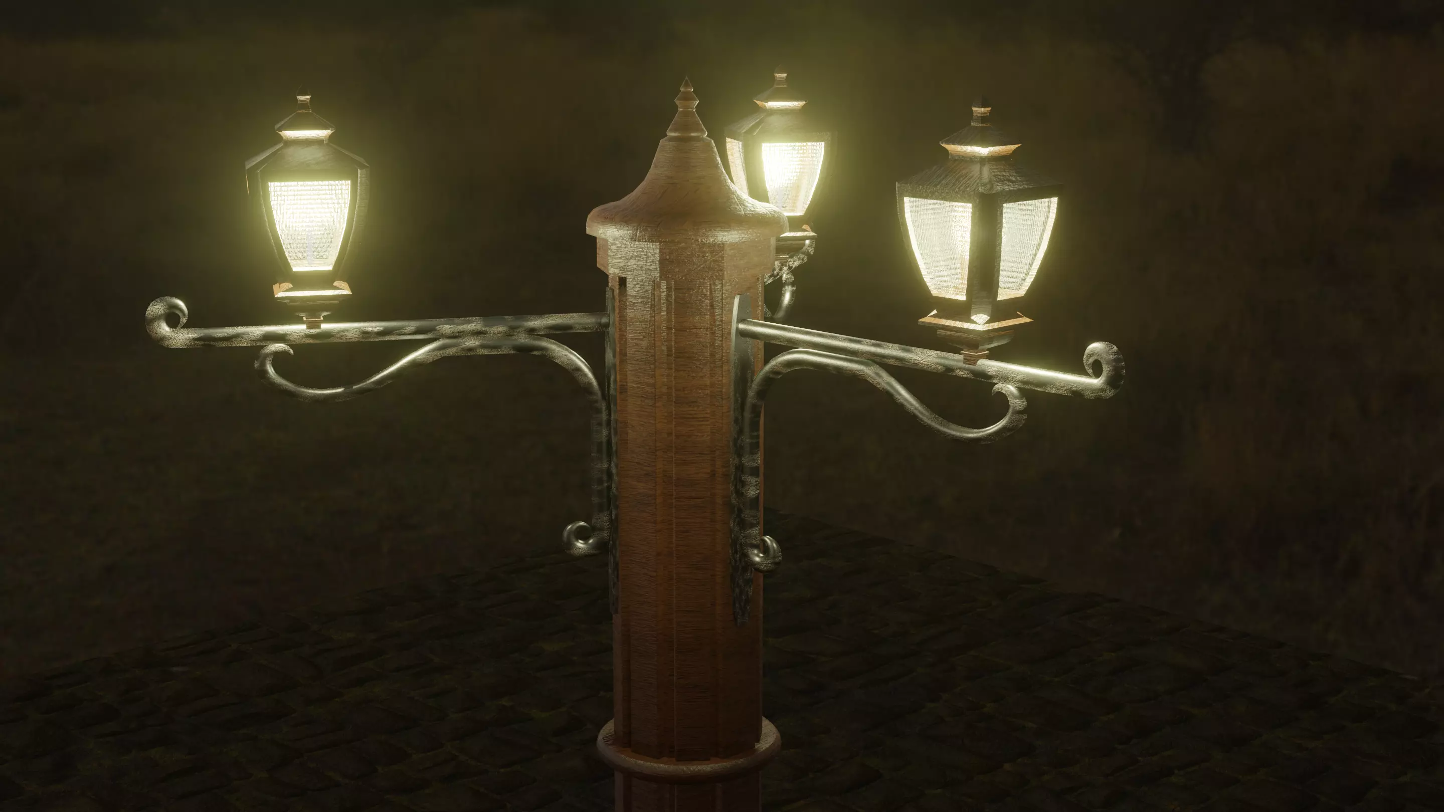 lowpoly Street lamp Free low-poly 3D model
