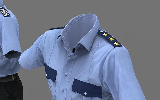 security gard outfit Low-poly 3D model