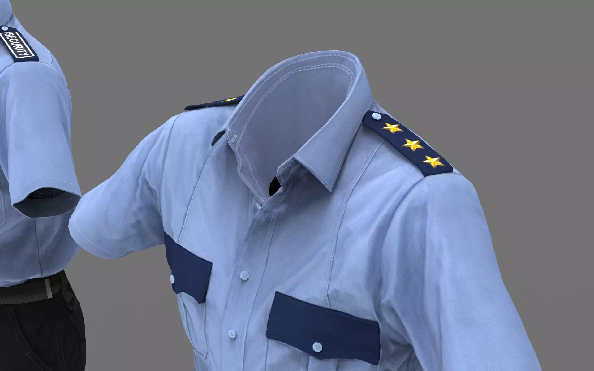 security gard outfit Low-poly 3D model