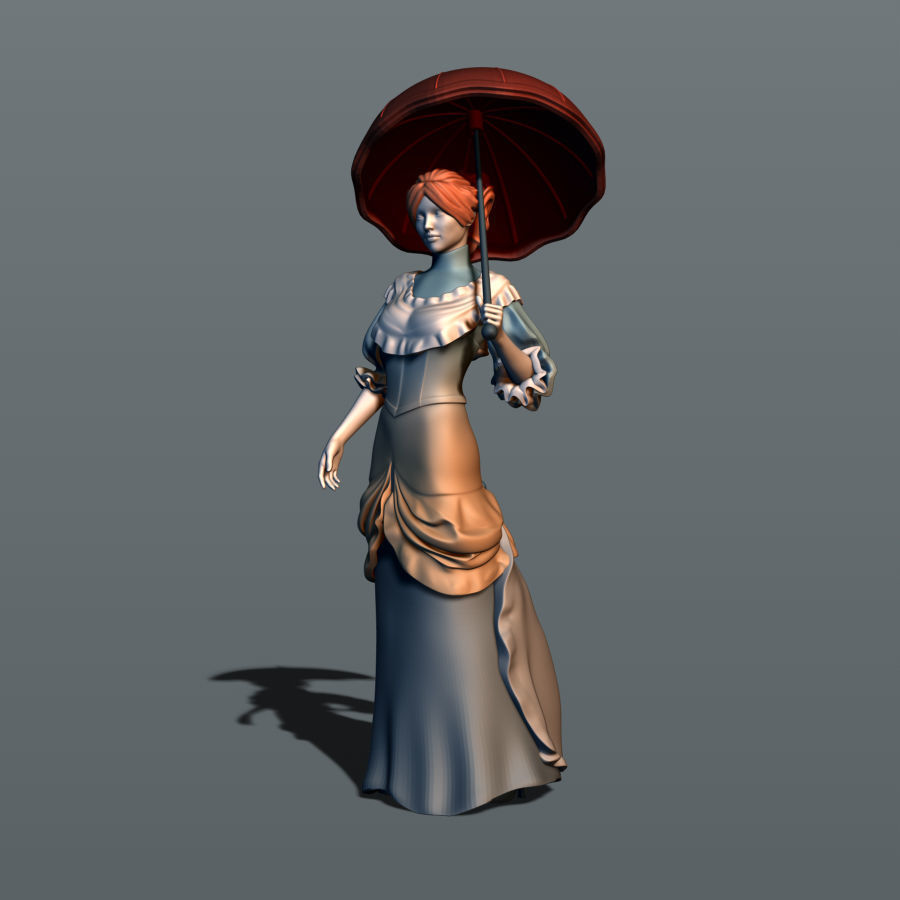 3D printable model Girl in Victorian dress CGTrader