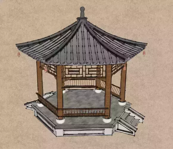Chinese pavilion 3D model