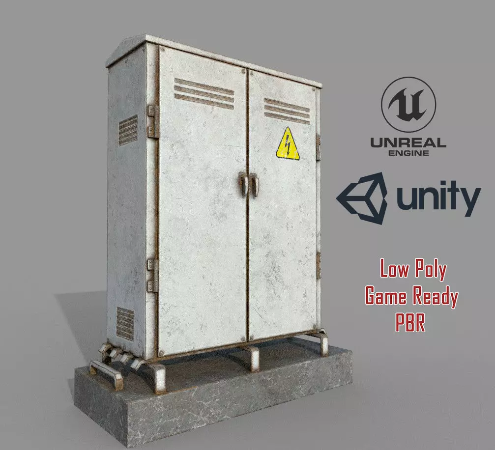 Elextrical Box Pbr Low-poly 3D model_0