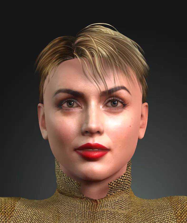 ana de armas  3D design Ready for animation 3D model 3D model_0