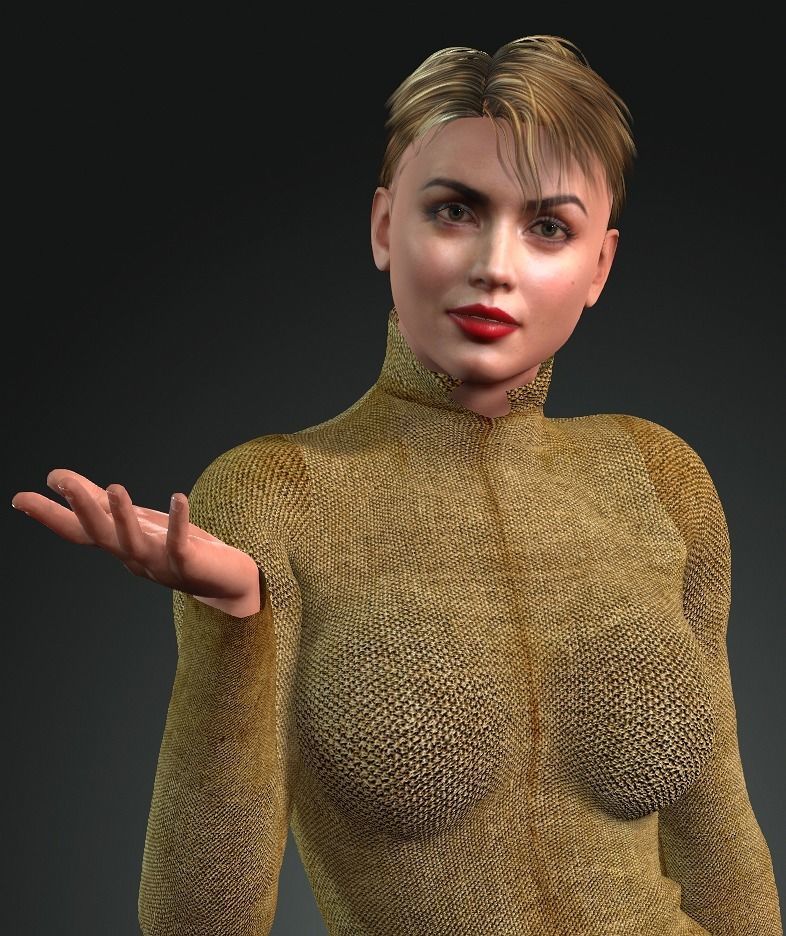 ana de armas  3D design Ready for animation 3D model 3D model_5