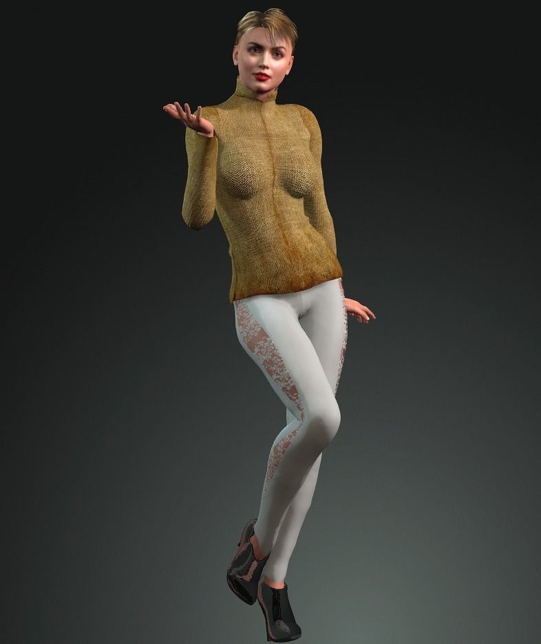 ana de armas  3D design Ready for animation 3D model 3D model_6