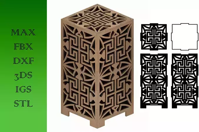 Wooden Lamp Laser Cut desk lamp lampshade