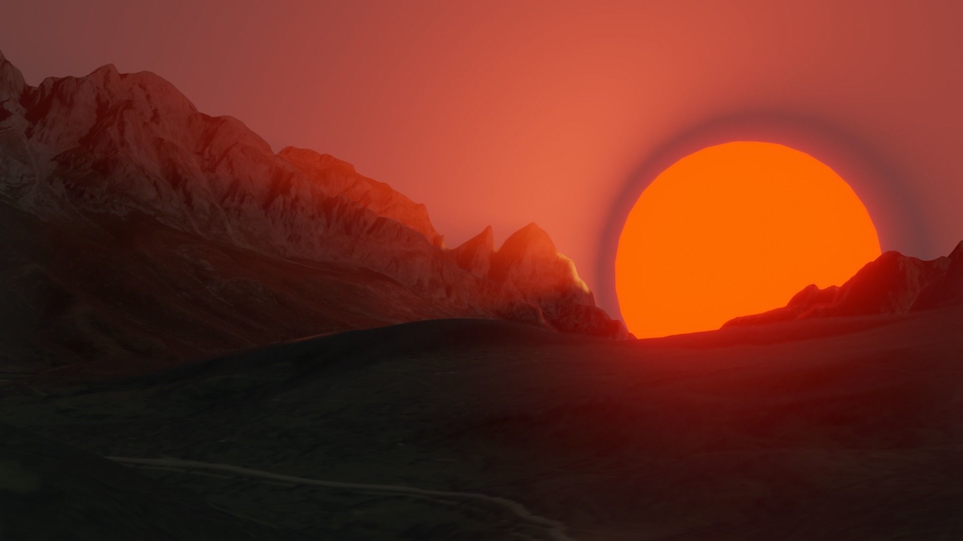 Sunset in the mountains of italy Free 3D model_1