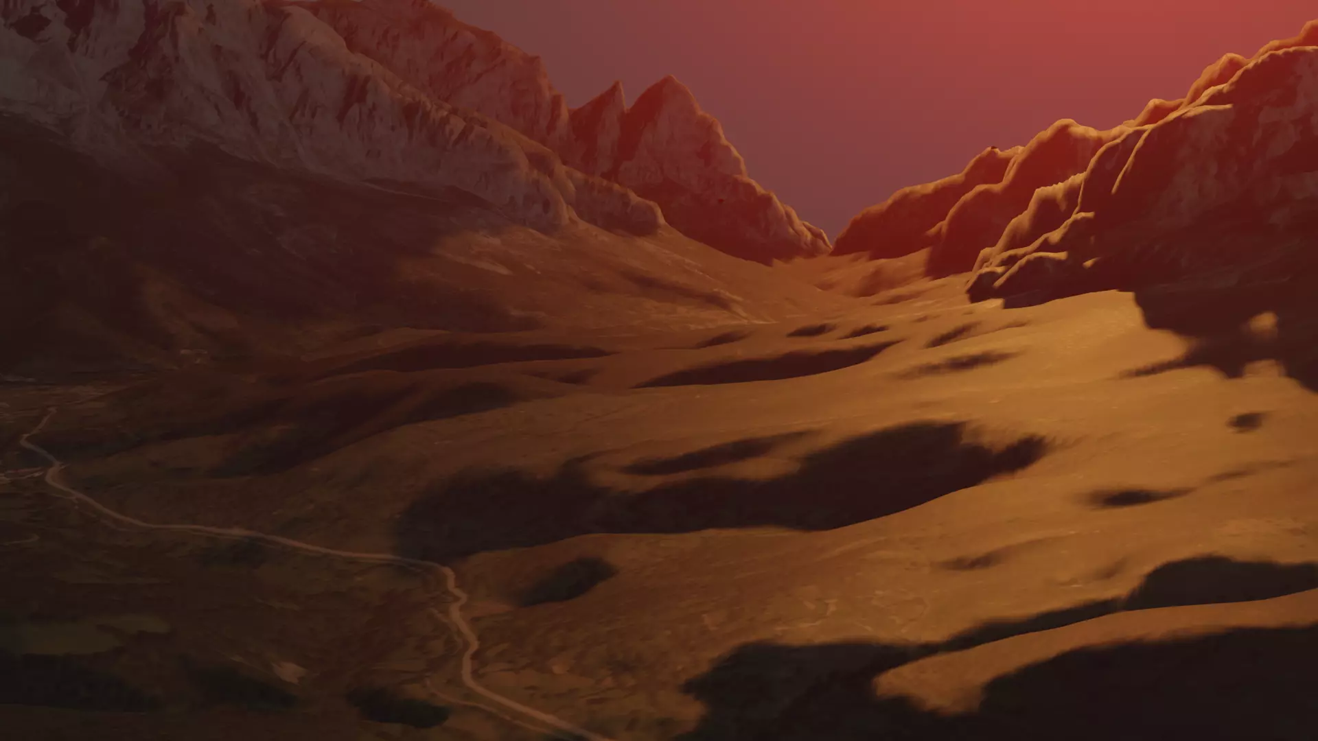 Sunset in the mountains of italy Free 3D model_0