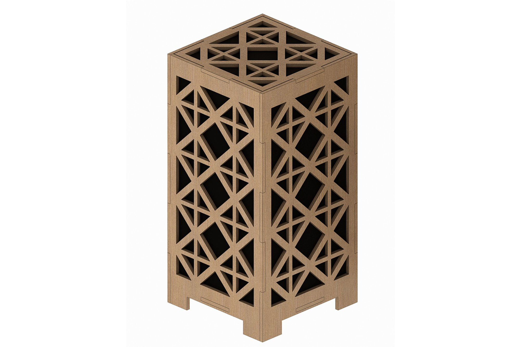 Wooden Lamp Laser Cut desk lamp lampshade Low-poly 3D model_2
