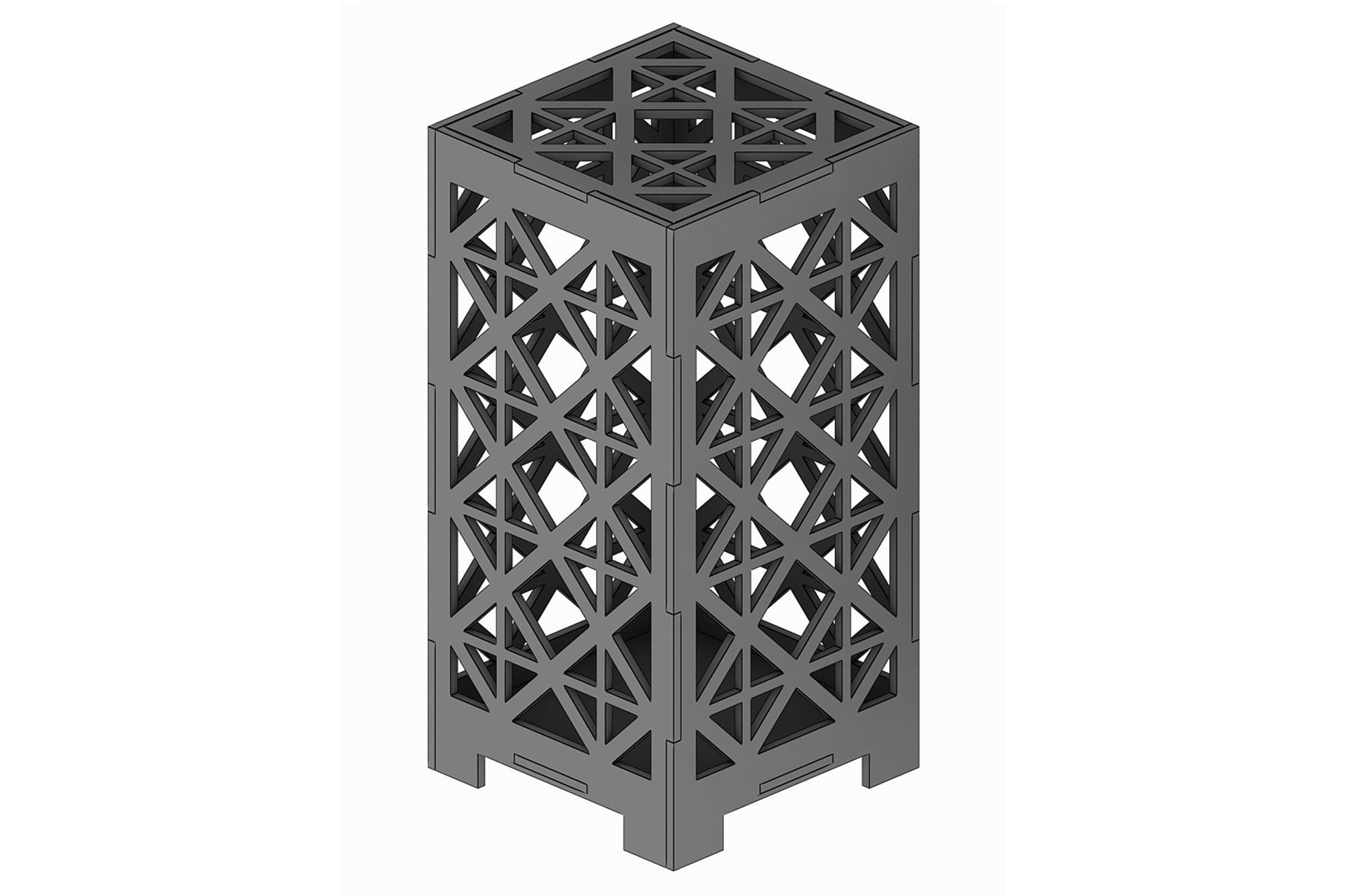 Wooden Lamp Laser Cut desk lamp lampshade Low-poly 3D model_3